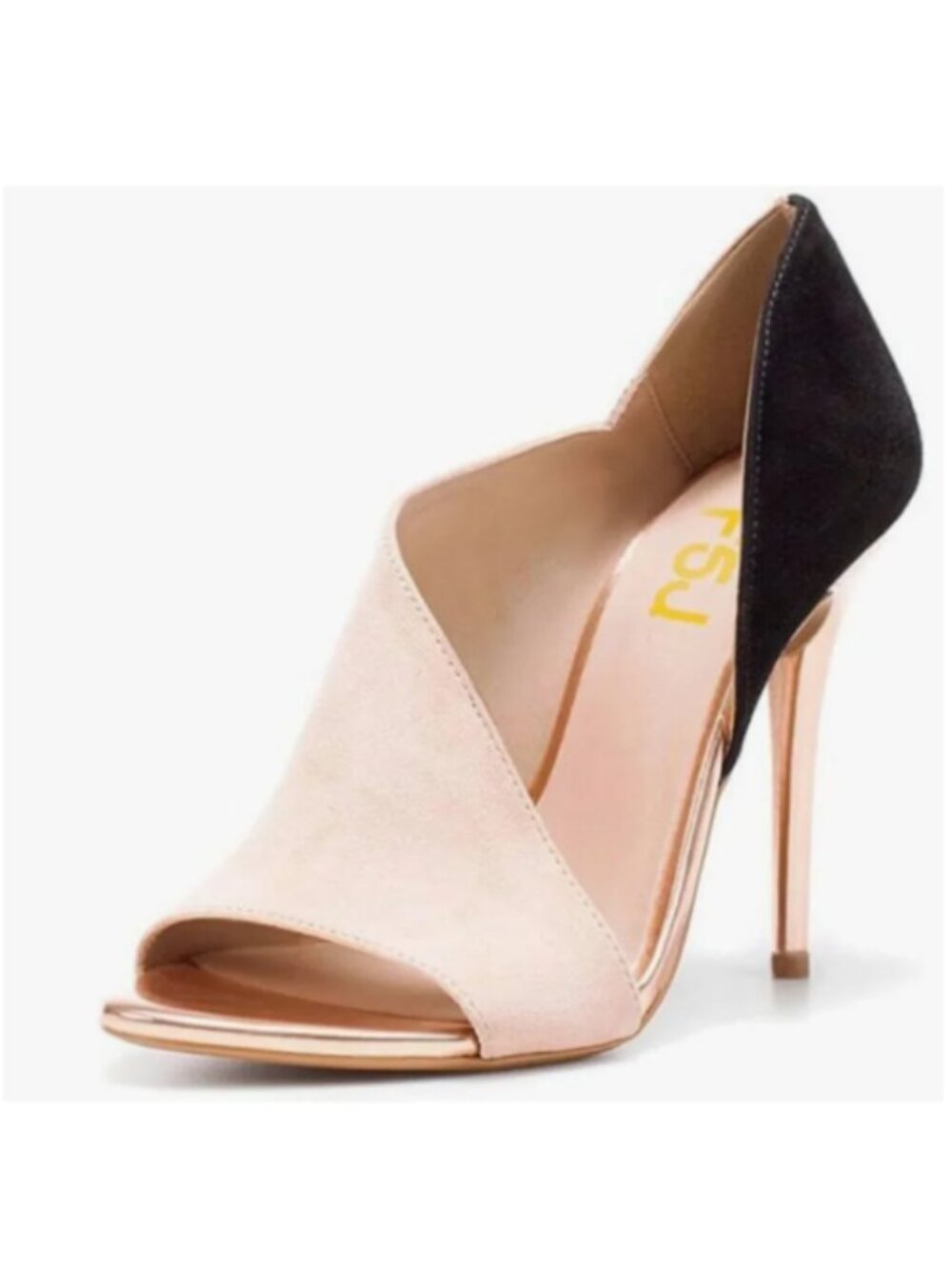 FSJ Women Formal Stilettos High Heels Pumps Slip On D'Orsay Sandals Almond Peep